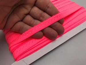 Undertøjskant - foldet med lille tungekant - neon pink